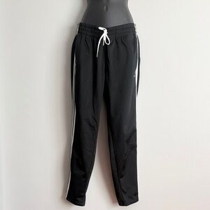 Adidas Women Black Joggers with White Stripes - Medium